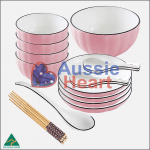 ceramic_dinnerware_pink_9set_1 Ceramic Dinner Set Pink 9 Pieces Set 1