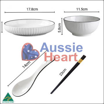 Ceramic Dinner Set White 8 Pieces Set 2