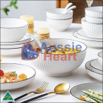 Ceramic Dinner Set White 8 Pieces Set 3