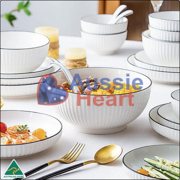 Ceramic Dinner Set White 8 Pieces Set 3
