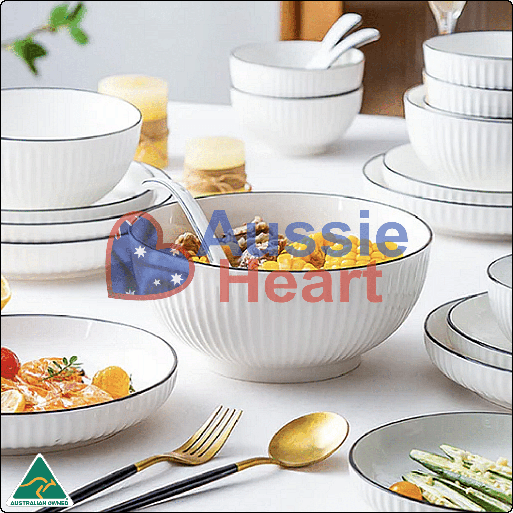 Ceramic Dinner Set White 8 Pieces Set 3