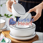 Ceramic Dinner Set White 8 Pieces Set 4