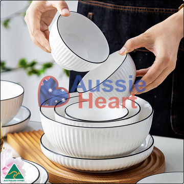 Ceramic Dinner Set White 8 Pieces Set 4