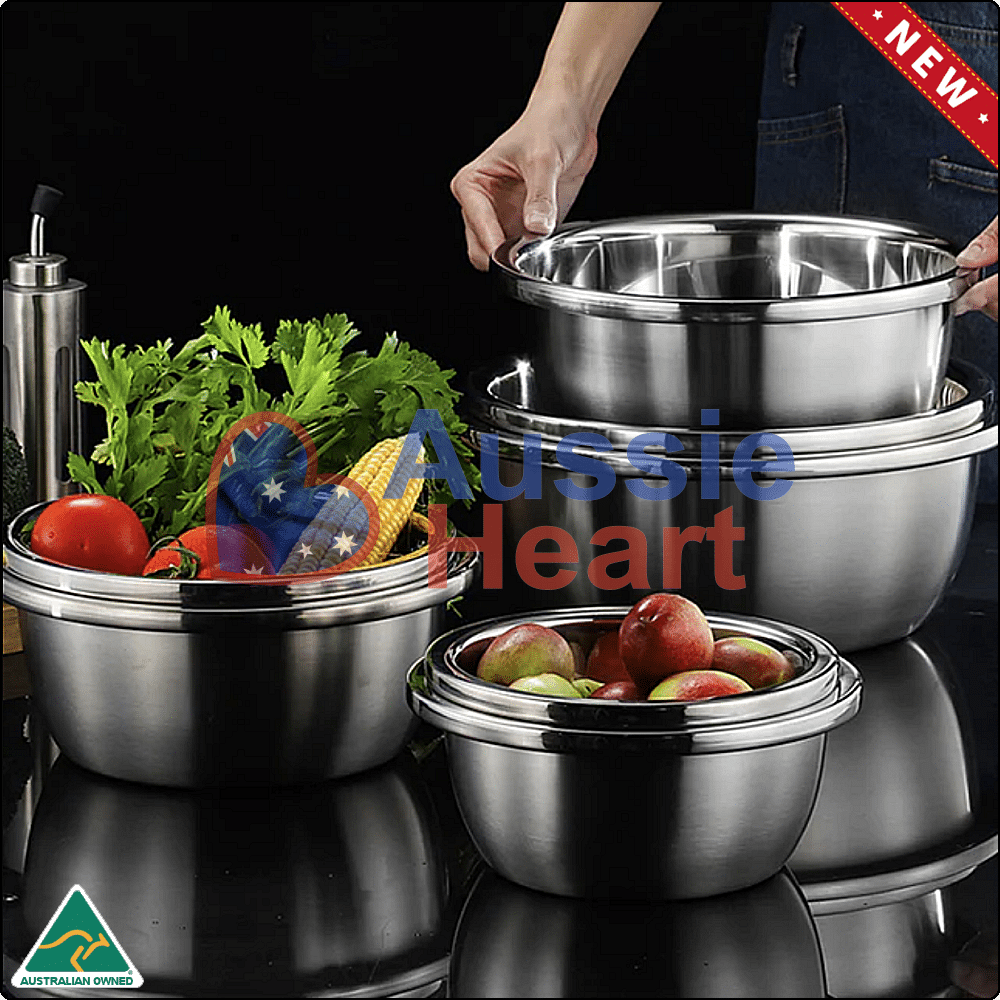 Stainless Steel Mixing Bowls 4 New